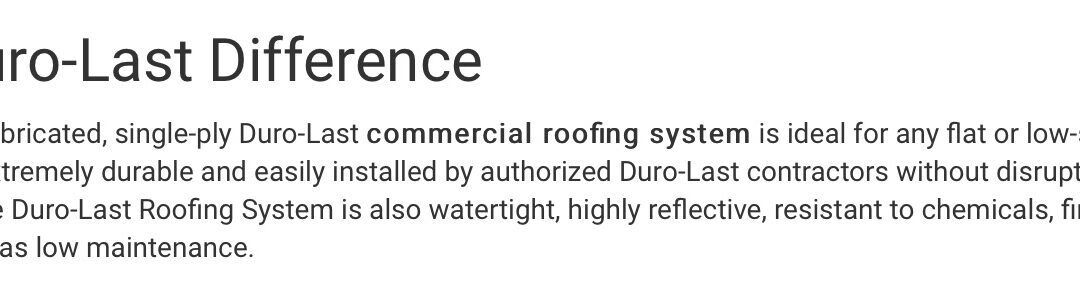 Why Duro-Last is the best flat roofing material.